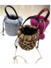 Leopard Print Plush Bucket Bag